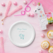 Simple Boy Baby shower Precious Blue Footprint Papieren Bordje (Feest)