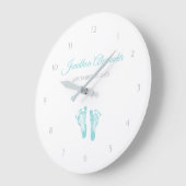 Simple Boy Birth Memento Precious Blue Footprint Grote Klok (Hoek)