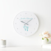 Simple Boy Birth Memento Precious Blue Footprint Grote Klok (Huis)