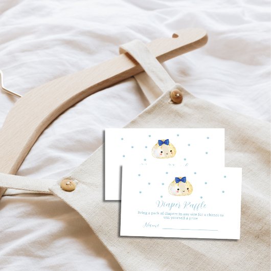 Simple Boy Dumpling Luier Raffle Baby shower Informatiekaartje