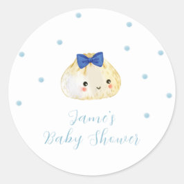 Simple Boy Little Dumpling Baby shower Ronde Sticker