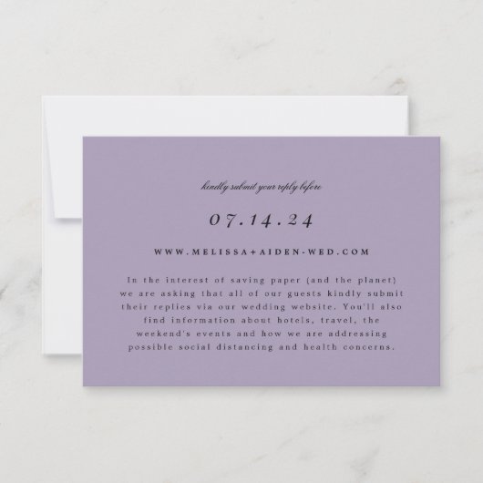 Simple Branch Wedding Online RSVP en Info Kaart (Voorkant)