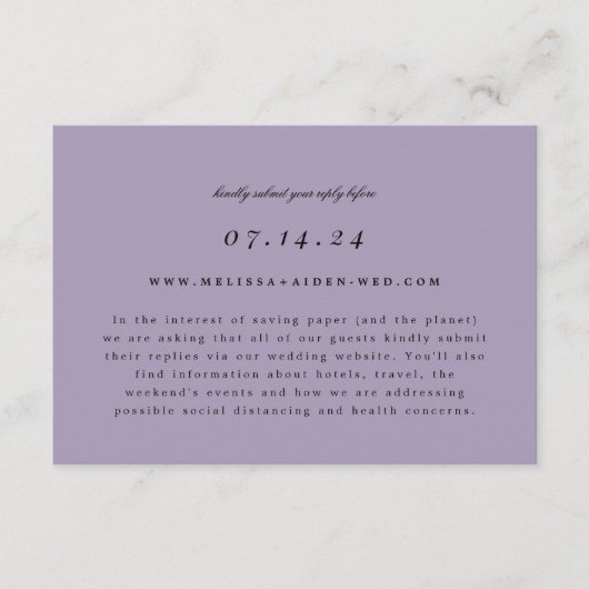 Simple Branch Wedding Online RSVP en Info Kaart (Voorkant)