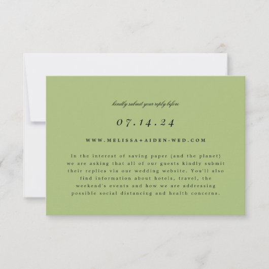 Simple Branch Wedding Online RSVP en Info Kaart (Voorkant)
