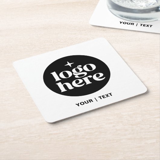 Simple Branded Custom Text & Logo Kartonnen Onderzetters (Schuin)