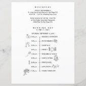 Simple bridal party Wedding Timeline list (Achterkant)