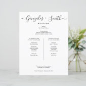 Simple bridal party Wedding Timeline list (Staand voorkant)