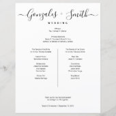 Simple bridal party Wedding Timeline list (Voorkant)