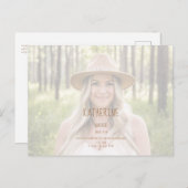 Simple Bride Photo Vrijgezellenfeest Uitnodiging Briefkaart (Voorkant / Achterkant)