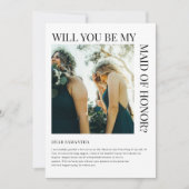 Simple Bridesmaid Proposal Photo Card  Kaart (Voorkant)