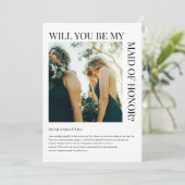 Simple Bridesmaid Proposal Photo Card  Kaart (Staand voorkant)