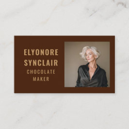 Simple Brown Chocolate Maker Photo Social QR Code  Visitekaartje