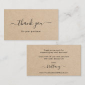 Simple Brown Elegant Rustic Order Insert Kaart Visitekaartje (Voorkant / Achterkant)