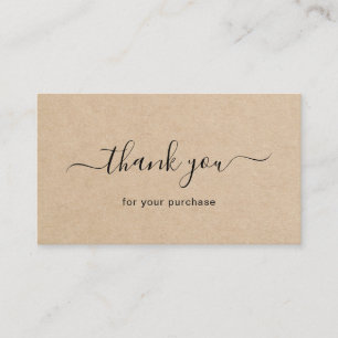 Simple Brown Elegant Rustic Order Insert Kaart Visitekaartje