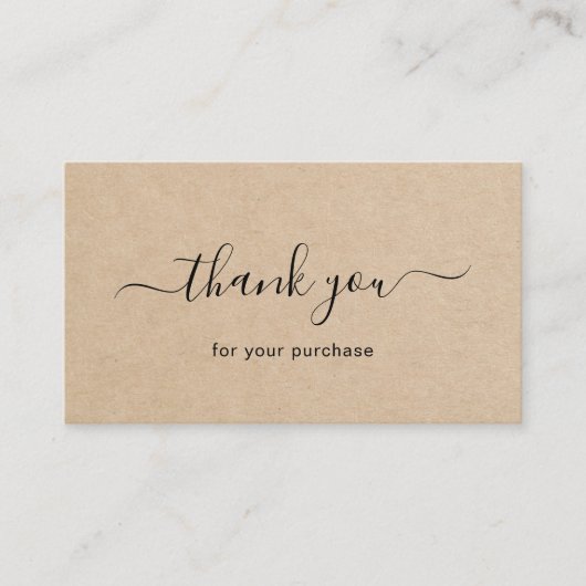 Simple Brown Elegant Rustic Order Insert Kaart Visitekaartje (Voorkant)