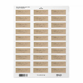 Simple Brown Elegant Rustic Return-adres Etiket (Full Sheet)