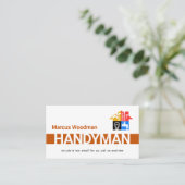 Simple Brown Handyman Striped Layer Visitekaartje (Staand voorkant)