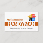 Simple Brown Handyman Striped Layer Visitekaartje (Voorkant)