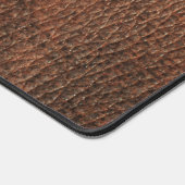 Simple Brown Leather Pattern Monogram Name  Bureaumat (Hoek)