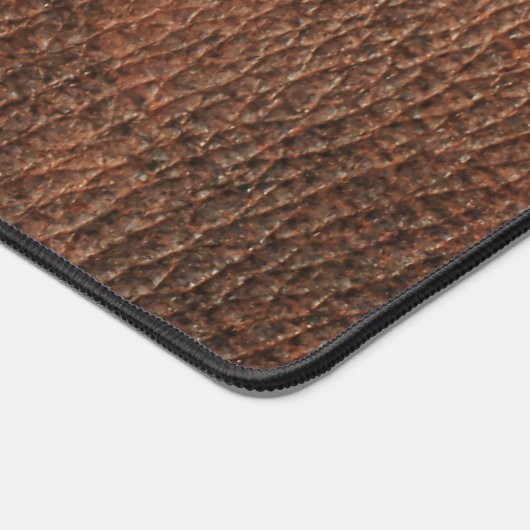 Simple Brown Leather Pattern Monogram Name  Bureaumat (Hoek)