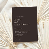 Simple Brown Modern Elegant Wedding Kaart