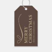 Simple brown modern Merry Christmas  Cadeaulabel (Voorkant)