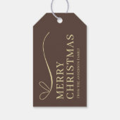 Simple brown modern Merry Christmas  Cadeaulabel (Achterkant)
