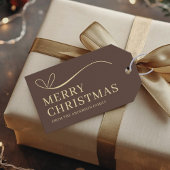 Simple brown modern Merry Christmas  Cadeaulabel