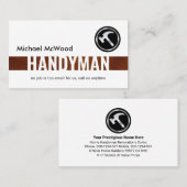 Simple Brown Wood Handyman Layer Visitekaartje (Voorkant / Achterkant)