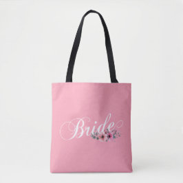 Simple Bruid Bloemrijke Calligrafie | Boodschappen Tote Bag