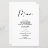 Simple bruiloft Menu Kaart (Voorkant / Achterkant)