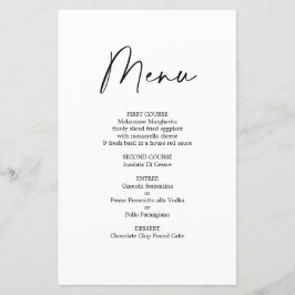 Simple bruiloft Menu Kaart