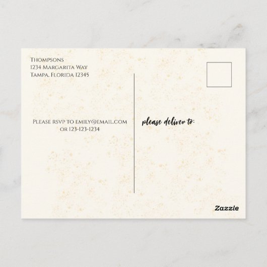 Simple Brunch en Bubble Champagne Vrijgezellenfees Briefkaart (Achterkant)