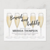 Simple Brunch en Bubble Champagne Vrijgezellenfees Briefkaart (Voorkant)
