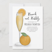 Simple Brunch en Bubble Champagne Vrijgezellenfees Kaart (Voorkant)