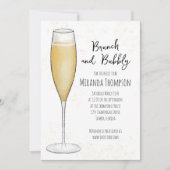 Simple Brunch en Bubble Champagne Vrijgezellenfees Kaart (Voorkant)