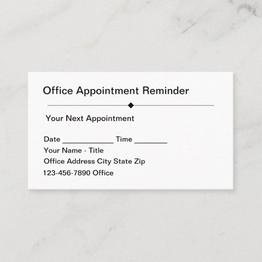 Simple Budget And Bulk Office Appointment Cards Afsprakenkaartje (Voorkant)