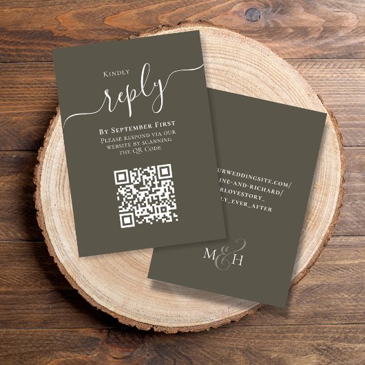 Simple Budget QR Code RSVP Wedding Kaartje