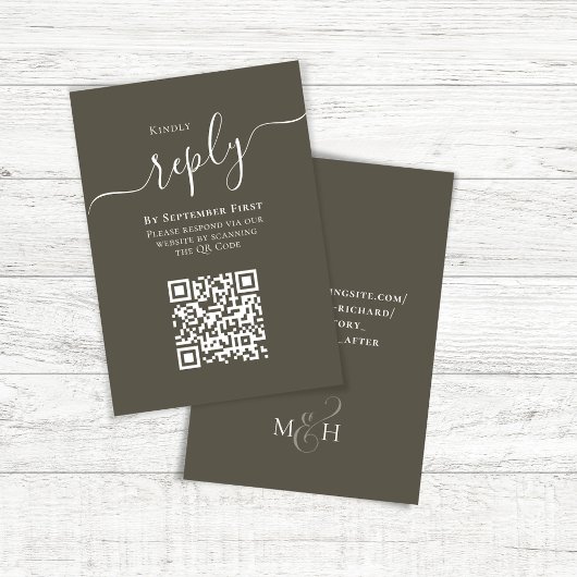 Simple Budget QR Code RSVP Wedding Kaartje