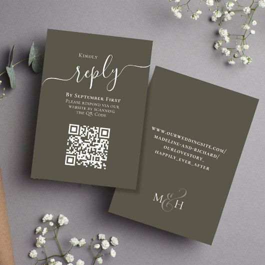 Simple Budget QR Code RSVP Wedding Kaartje