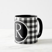 SImple buffalo plaid monogram Mok (Voorkant rechts)