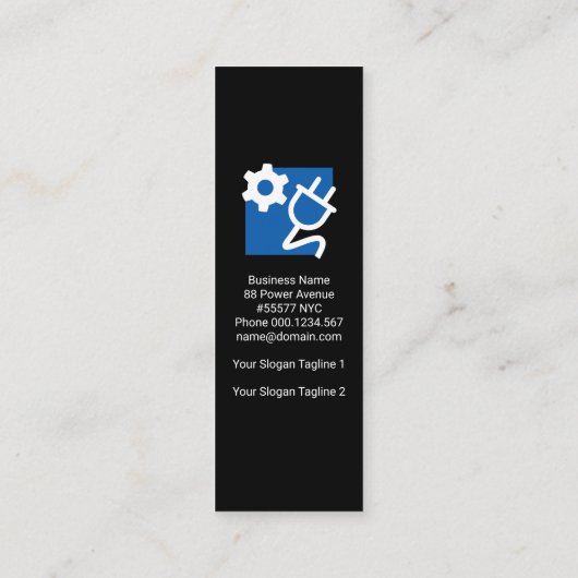 Simple Bulb Flash Light Bam Electricia Mini Visitekaartje (Achterkant)