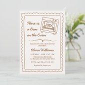 Simple Bun in the Oven Baby Shower Invitation Kaart (Staand voorkant)