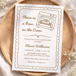 Simple Bun in the Oven Baby Shower Invitation Kaart