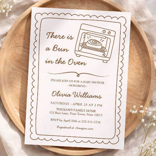 Simple Bun in the Oven Baby Shower Invitation Kaart