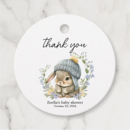 Simple Bunny Rabbit Baby Shower Favor Tag Bedankjes Labels
