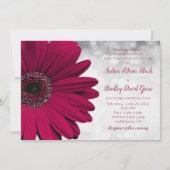 Simple Burgundy Gerbera Daisy Wedding Kaart (Voorkant)