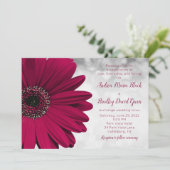 Simple Burgundy Gerbera Daisy Wedding Kaart (Staand voorkant)