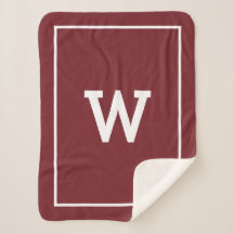 Simple Burgundy Red Initiaal Monogram