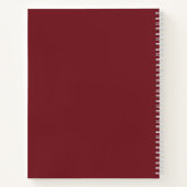 Simple Burgundy Red Initiaal Monogram Sketchbook Notitieboek (Achterkant)